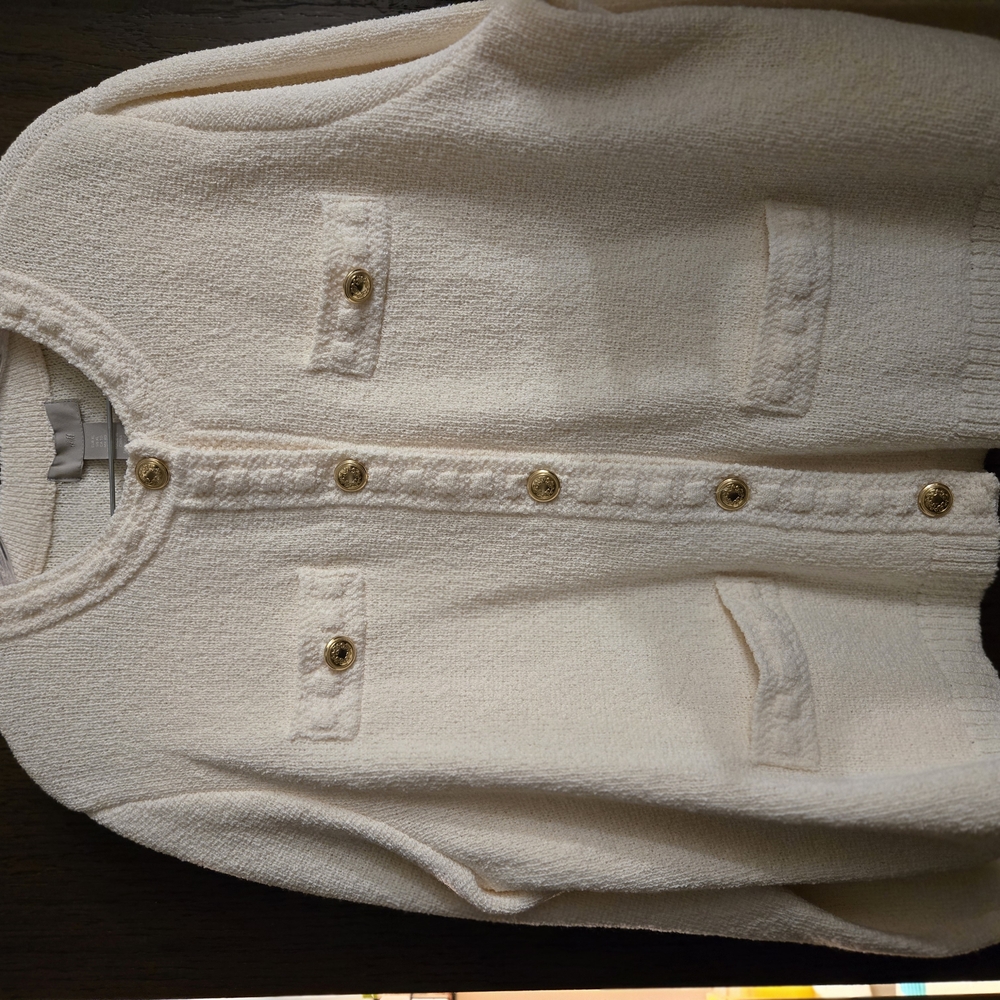 NWT H&M Two Piece Cream Knit Skirt Suit